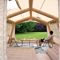 Tente gonflable de camping extérieur imperméable 13,68 m² en Oxford avec structure pneumatique pour camping familial et camping en plein air