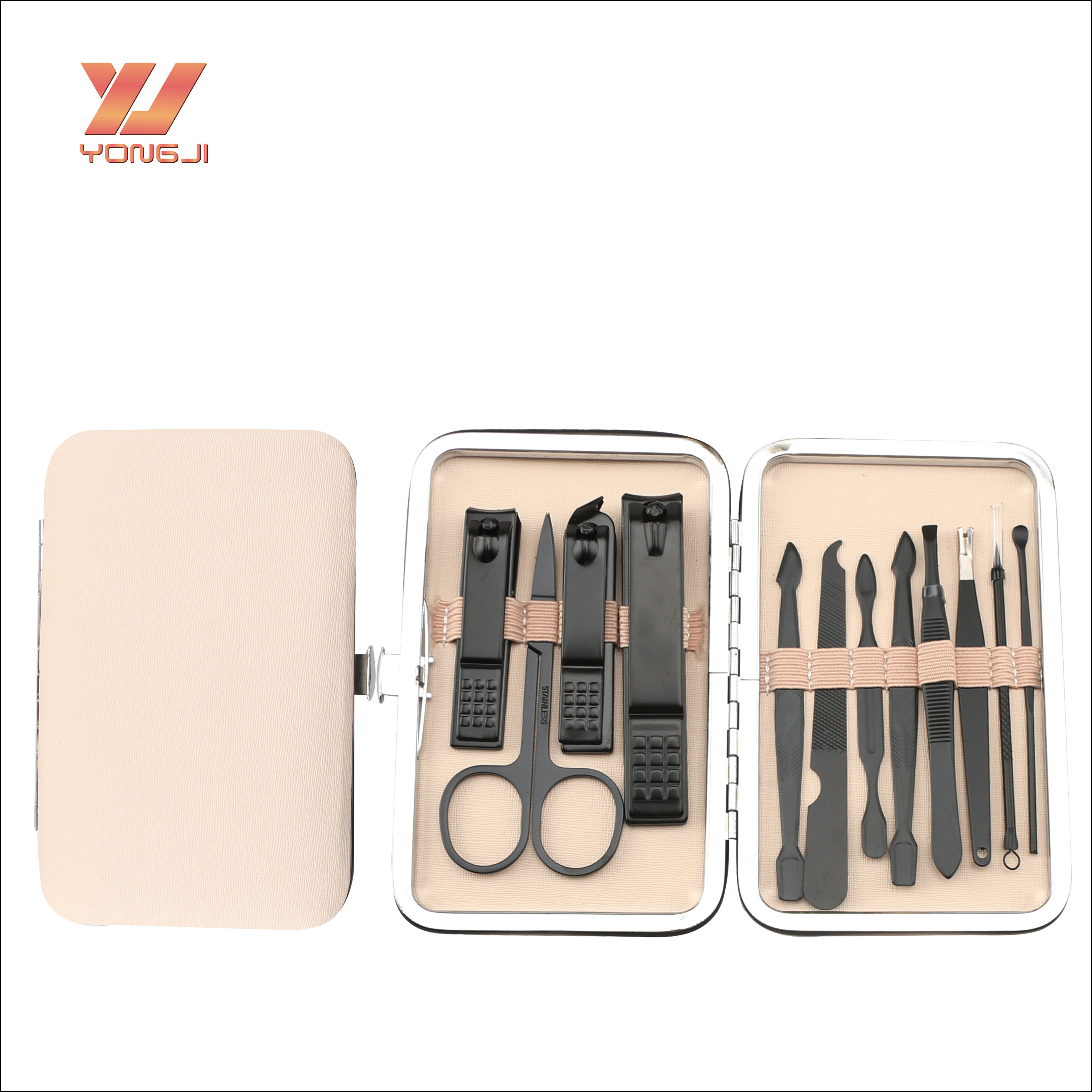 Set de manicura negro de 12 piezas