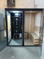 Mini Cabine de Douche Hammam Russe Sauna et Salle de Vapeur Combinés pour 3 Personnes