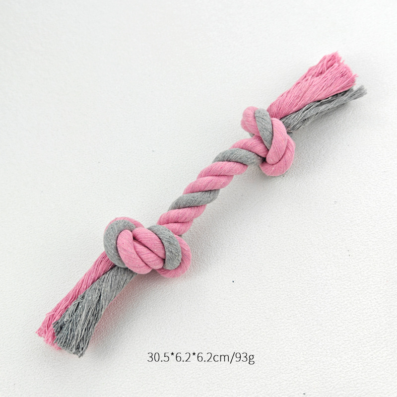 Cuerda de algodón trenzada con doble nudo - rosa