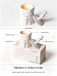 Bougie en céramique artisanale de luxe avec relief d'ange, vente en gros, bougie aromathérapeutique <span class=keywords><strong>pour</strong></span> la décoration de la maison et les coffrets cadeaux - Product Image 5