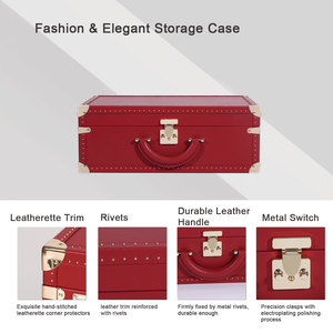<span class=keywords><strong>Valise</strong></span> de Mariage de Luxe Tendance avec <span class=keywords><strong>Coque</strong></span> Rigide et Serrure, <span class=keywords><strong>Tissu</strong></span> Imprimé en Microfibre Rouge - Product Image 2