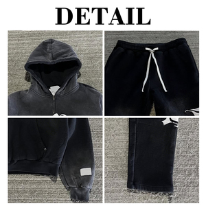 Conjunto de Chándal Urbano Personalizado: Sudadera con Capucha de Gran Tamaño y Pantalones Jogger Anchos de Felpa Pesada - Product Image 6