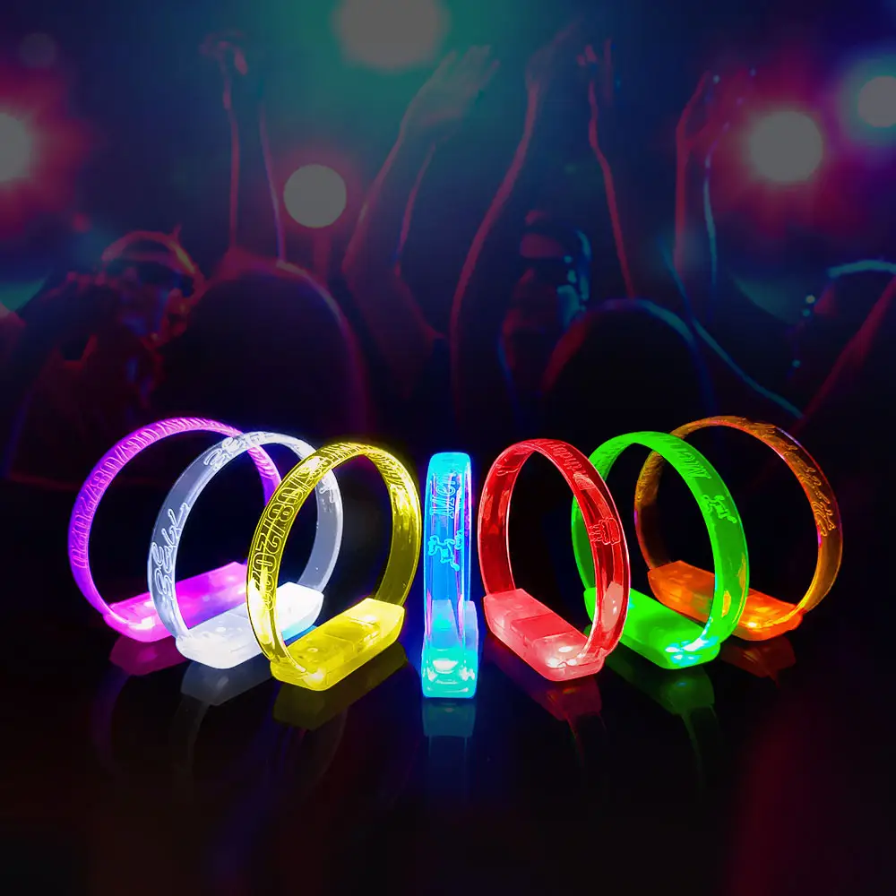 Halloween light Up led Flashing Wristbands bracelet fluorescent glow stick for Concerts Festivals Sports Party Night Even
