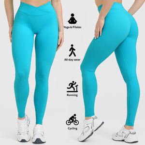 2024 mallas de calidad superior logotipo personalizado elástico Control de barriga elástico cepillado suave No <span class=keywords><strong>CamelToe</strong></span> apretado botín Push Yoga <span class=keywords><strong>Leggings</strong></span> - Product Image 4