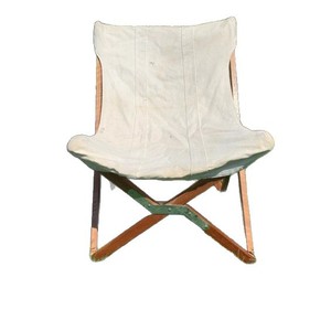 Outdoor Folding Chair <b>Canvas</b> Seat Solid Wood <b>Frame</b> 78x58x56cm Garden Use - Product Image 5