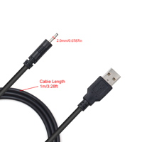 Câble d'alimentation USB mâle vers prise DC2.0*0.6mm 5V DC, chargeur en PVC pour ordinateur, routeur, caméra, lumière LED