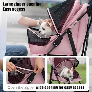 आधुनिक शैली त्वरित स्थापना पालतू गियर परिवहन ट्रॉली समायोज्य फोल्डेबल फोल्डेबल पालतू जानवरों के लिए छोटे कुत्तों के लिए - Product Image 2