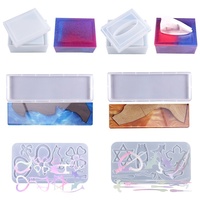 Early Riser 11 styles de moules en résine de silicone pour boîtes à mouchoirs, boutons motif ours et trèfle, repose-claviers et supports de téléphone ronds, et pots de rangement