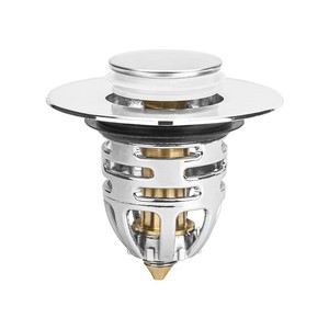 Bonde de lavabo à bouton-poussoir fileté, type rebondissant, accessoires d'installation facile - Product Image 2