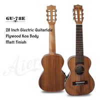 Ukulélé électrique Koa Guitarlele 28 pouces Guitare 6 cordes OEM ODM grand stock de marque personnalisée Aiersi