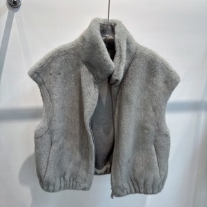Gilet con pelliccia <span class=keywords><strong>di</strong></span> <span class=keywords><strong>visone</strong></span> in pelle scamosciata pelosa pelosa senza maniche giacca senza maniche oversize Gilet in pelliccia sintetica con cerniera - Product Image 3