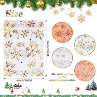 Sacs cadeaux en organza rouge 4x6 pouces avec motif flocon de neige, petits sacs à cordon en maille pour bonbons, friandises et cadeaux de Noël