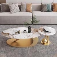 Table basse de luxe de style italien 2026 en métal pour petit salon de luxe, disponible pour les nouveaux arrivages