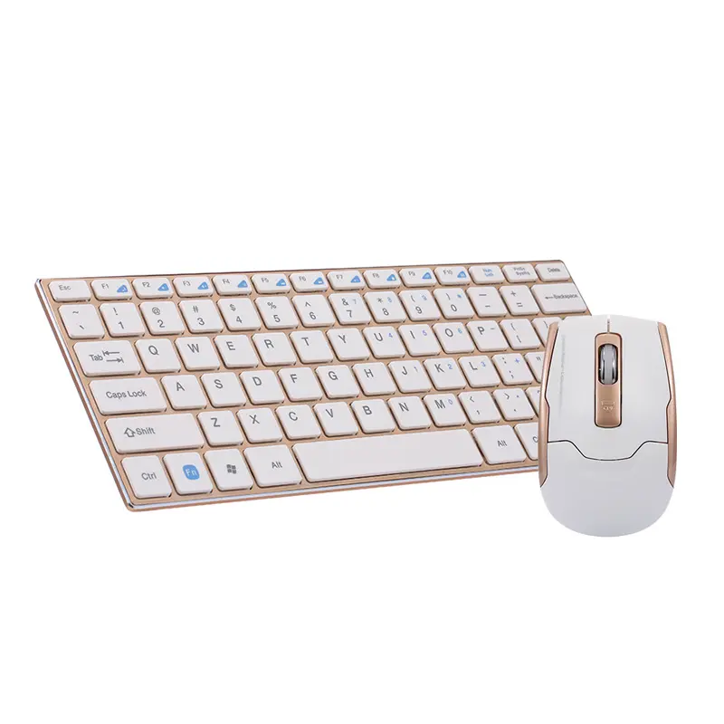 2.4G Mini Wireless Keyboard and Mouse Combo Alloy Panel Keyboard and Mouse Set for PC Laptop