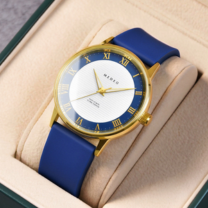 Montre en <span class=keywords><strong>cuir</strong></span> pour homme avec cadran en alliage de quartz et cristaux, étanche, lumineuse, style sport et luxe pour affaires - Product Image 5