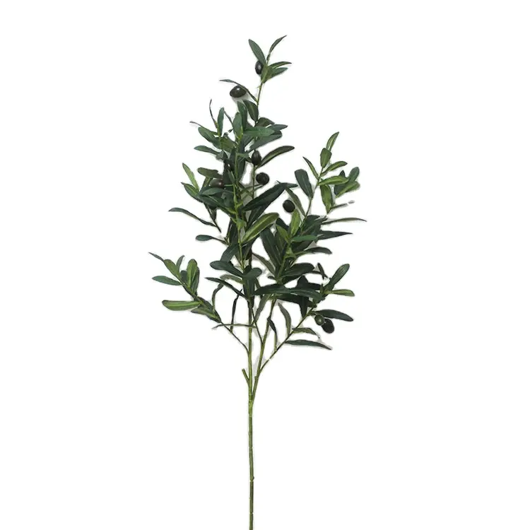 Top quality decorative olive twig green foliage plants spray artificial green wall greenery wedding branch artificial olive stem
