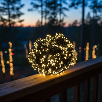 Lampu LED String 10m IP65 Tahan Air Warna-warni Lampu Suasana Tenda Camping Tenaga Surya Luar Ruangan