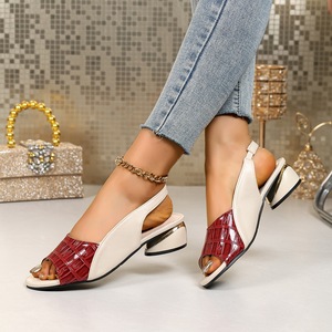 Sandales élégantes pour femmes à bout ouvert, talon bloc, style slingback, confortables pour de multiples occasions sociales quotidiennes - Product Image 5