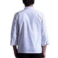 Manteau de chef à manches longues unisexe avec fermeture éclair Chemise uniforme de barbier pour restaurant, bar et hôtel