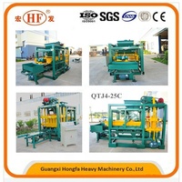 Machine automatique de fabrication de briques creuses QTJ4-25, machine à blocs en béton à emboîtement pour petite usine de blocs, construction avec prix d'usine