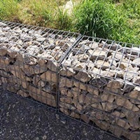Paniers en treillis gabion carrés fabriqués en Chine, directement de l'usine, fil galvanisé de 4 mm/8G de diamètre, maille soudée 3" x 3" (clips de maille)