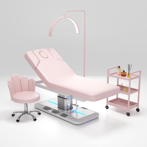 2025 nueva llegada cama de belleza eléctrica de 3 motores base de una sola columna cama de masaje eléctrica de salón con Control de pie incorporado - Product Image 4