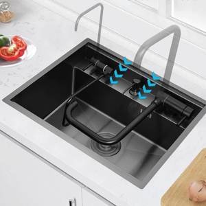 Mini Fregadero de Cocina Oculto de Acero Inoxidable Negro Nano, Cubierta de un Solo Tazón para Bar, Fácil de Limpiar, Modelo Noah Ark JM, 1 Año de Garantía - Product Image 5