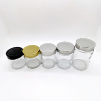 Remplissage et distribution faciles 370ml Grand pot rond en verre Ergo 380ml avec couvercles en métal à finition à cosse profonde