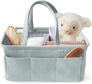 Organizador de Brinquedos e Cadernos em Tecido de Corduroy para Bebês, Resistente à Água, Multi-Capacidade, Roxo - Product Image 1