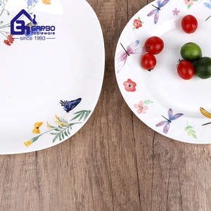 Assiette à dîner ronde en verre opale blanc de 10,5 pouces, en verre trempé de Chine, personnalisable avec impression, vente en gros, assiette en verre opale laiteux - Product Image 6
