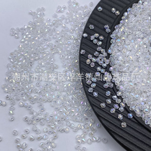 Cuentas acrílicas iridiscentes de 4 mm con forma de diamante de doble punta, color AB, para la fabricación de joyas y accesorios DIY. - Product Image 4