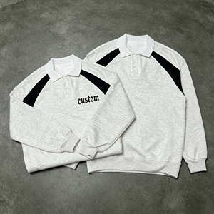 Sweat-shirt en molleton surdimensionné personnalisé 100% coton 430GSM, lavé, vintage, patchwork, style streetwear pour homme - Product Image 2