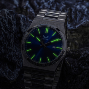 Top Fashion Bleu Clair Sunray Cadran Lumineux Mains Calendrier Montre De Luxe <span class=keywords><strong>Et</strong></span> De Marque Homme Original Argent Japon Quartz Montre - Product Image 3