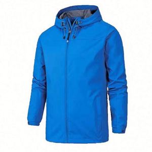 Chaqueta Acolchada Personalizada para Hombre, Impermeable, Transpirable, para Primavera, Manga Larga, Informal, con Logotipo Frontal, Blanca y Azul Marino J0134 - Product Image 3