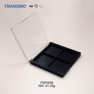 Boîte à fards à paupières carrée avec couvercle en cristal, étui vide pour palette de fards à paupières 4 compartiments, étuis de maquillage pour fards à paupières carrés - Product Image 4