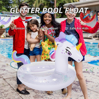 Flotteurs gonflables flamants roses/unicornes en PVC pour enfants de 2 à 4 ans, jouets de piscine d'été, décorations de fête