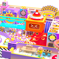 Aoleao - Parque Infantil Interior Personalizado y Colorido con Tobogán, Piscina de Pelotas, Zona de Escalada y Juego de Roles para Niños, Equipo de Juego Suave de 500 kg, Certificado CE TUV