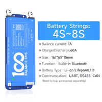 Bms 4S 5S 6S 7S 8S 9S 10S 11S 12S 13S 14S 15S 16S 17S 18S 20S 21S 22S 23S 24S Smart bms 80a pour batterie Li-ion LiFePO4