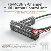 Amplificateur de capteur à fibre optique multifonctionnel Keyence Fs-mc8n Fs-mc8p du Japon