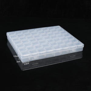 Nail Art Storage Box 56 Compartments Clear Plastic Desktop Organizer For Rhinestones Jewelry Accessories - Product Image 1