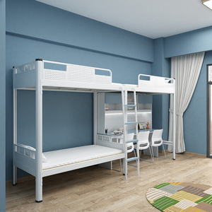 Lit superposé moderne pour deux personnes avec escalier, bureau d'étude, étagère, prix de gros pour la chambre <span class=keywords><strong>des</strong></span> garçons et <span class=keywords><strong>des</strong></span> filles, salon, utilisation scolaire - Product Image 2