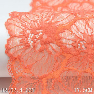 New Product Stretch <strong>Lace</strong> Trim for Underwear Clothing Accessories 18cm <strong>Orange</strong> Flowers Mesh <strong>Fabric</strong> - Product Image 4