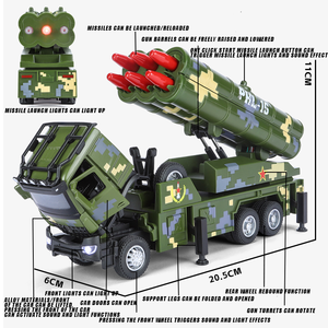 Modellino di Camion Lanciarazzi in <span class=keywords><strong>Scala</strong></span> <span class=keywords><strong>1</strong></span>/<span class=keywords><strong>24</strong></span>, Veicolo Militare in Lega con Suono e Porte Apribili per Bambini - Product Image 4