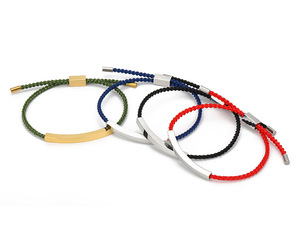 Custom Statement Jewelry Bar Engravable Adjustable Colorful Braided <b>Rope</b> <b>Bracelet</b> for Men Women - Product Image 4