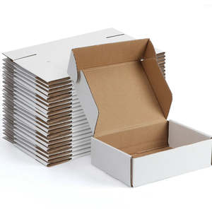 Boîtes d'expédition USPS en carton ondulé kraft, grandes et petites, carrées, mignonnes, petites, moyennes, rouges, roses, dorées, colorées, en matériaux recyclés pour CD - Product Image 1