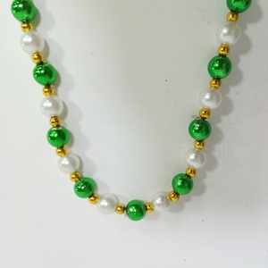 Hạt đeo tay St.Patrick ngày <span class=keywords><strong>shamrock</strong></span> màu xanh lá cây và kính bắn Mặt dây chuyền hạt cỏ ba lá màu xanh lá cây Mardi Gras bên cho người lớn - Product Image 4