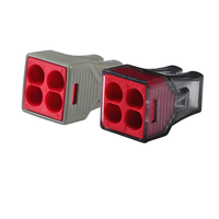 Connecteur de fil à connexion rapide BELEKS 2 ports 400V 32A Bloc de bornes à enfoncement en matériau PC pour conducteurs solides et toronnés de 4 mm²
