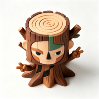 Figurine de collection artistique créative en forme de garçon sur souche d'arbre Woodo, objet promotionnel pour la décoration et les cadeaux de fête
