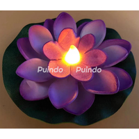 Bougie Led Fleur de Lotus LED Lumières de Piscine Lanterne Flottante à Piles Décoration de la Maison Matière Plastique